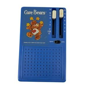 Vintage 1983 Care Bears Tenderheart Bear AM Pocket Radio Playtime - Untested